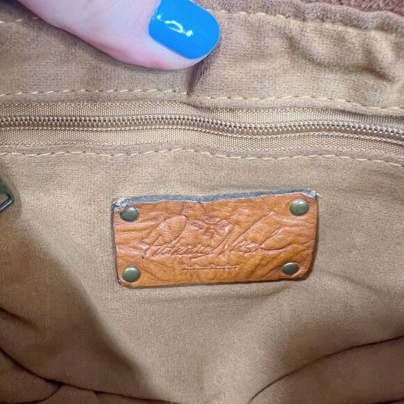 Patricia Nash Brown Leather Studded Crossbody Bag Boho Western Purse - Picture 7 of 10